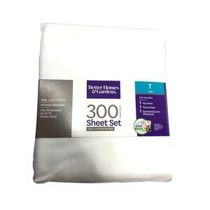 Better Homes & Gardens 100% Cotton Twin 300 Thread Count Sheet Set